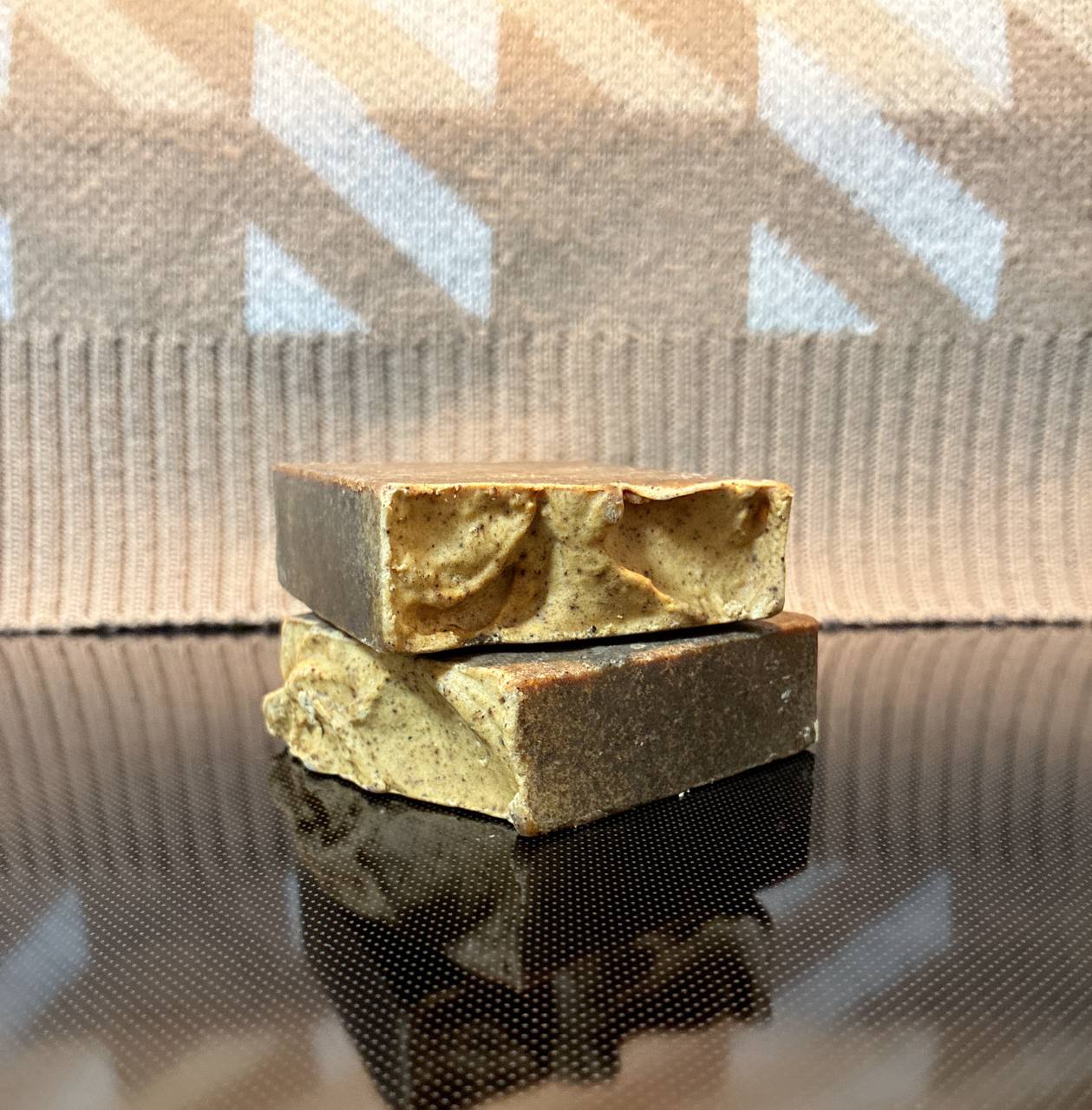 Unscented Turmeric & Coffee scrub Beef Tallow & Goat Milk Soap - with Colloidal Oatmeal and Honey⁠