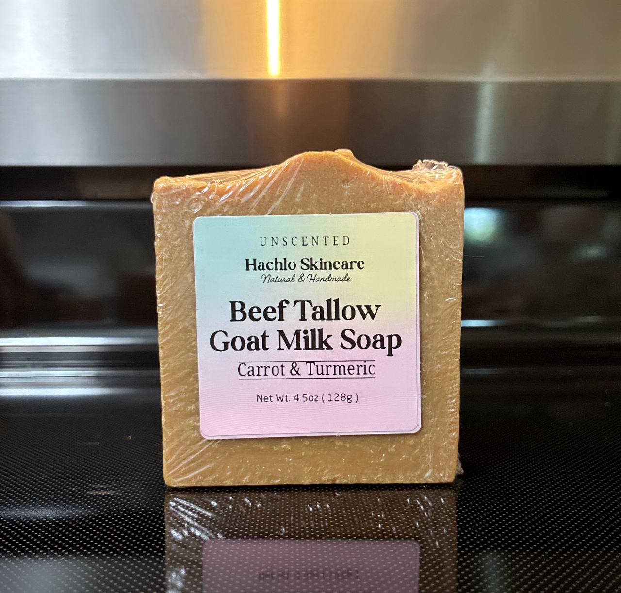 Unscented Carrot & Turmeric Beef Tallow & Goat Milk Soap - with Colloidal Oatmeal and Honey⁠