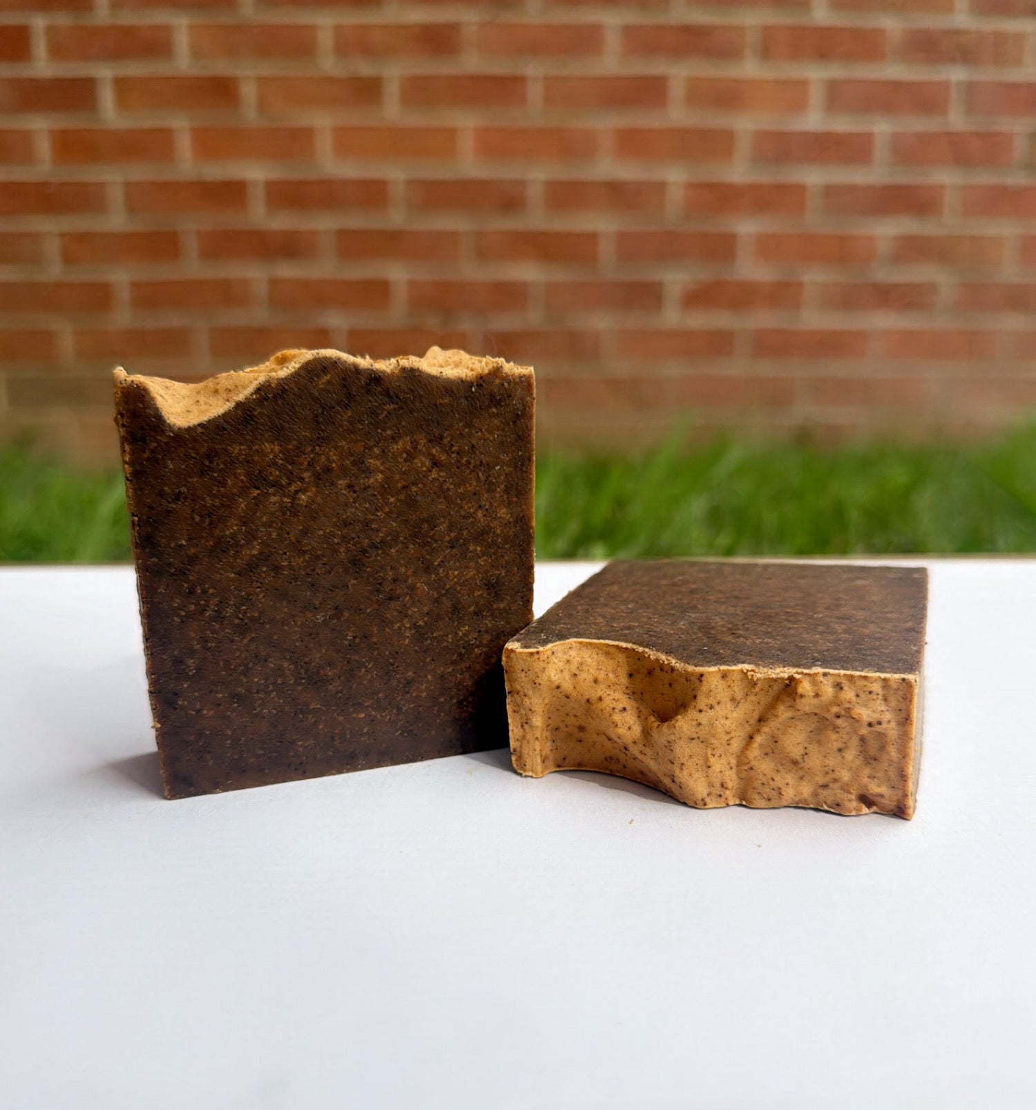 Unscented Carrot & Coffee scrub Beef Tallow & Goat Milk Soap - with Colloidal Oatmeal and Honey⁠