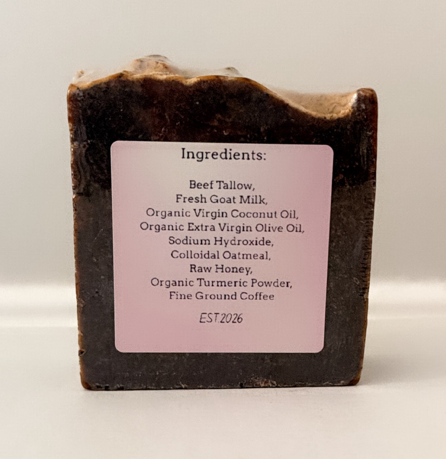 Unscented Carrot & Coffee scrub Beef Tallow & Goat Milk Soap - with Colloidal Oatmeal and Honey⁠