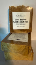 Unscented Carrot & Licorice Beef Tallow & Goat Milk Soap Bar - with Colloidal Oatmeal and Honey⁠