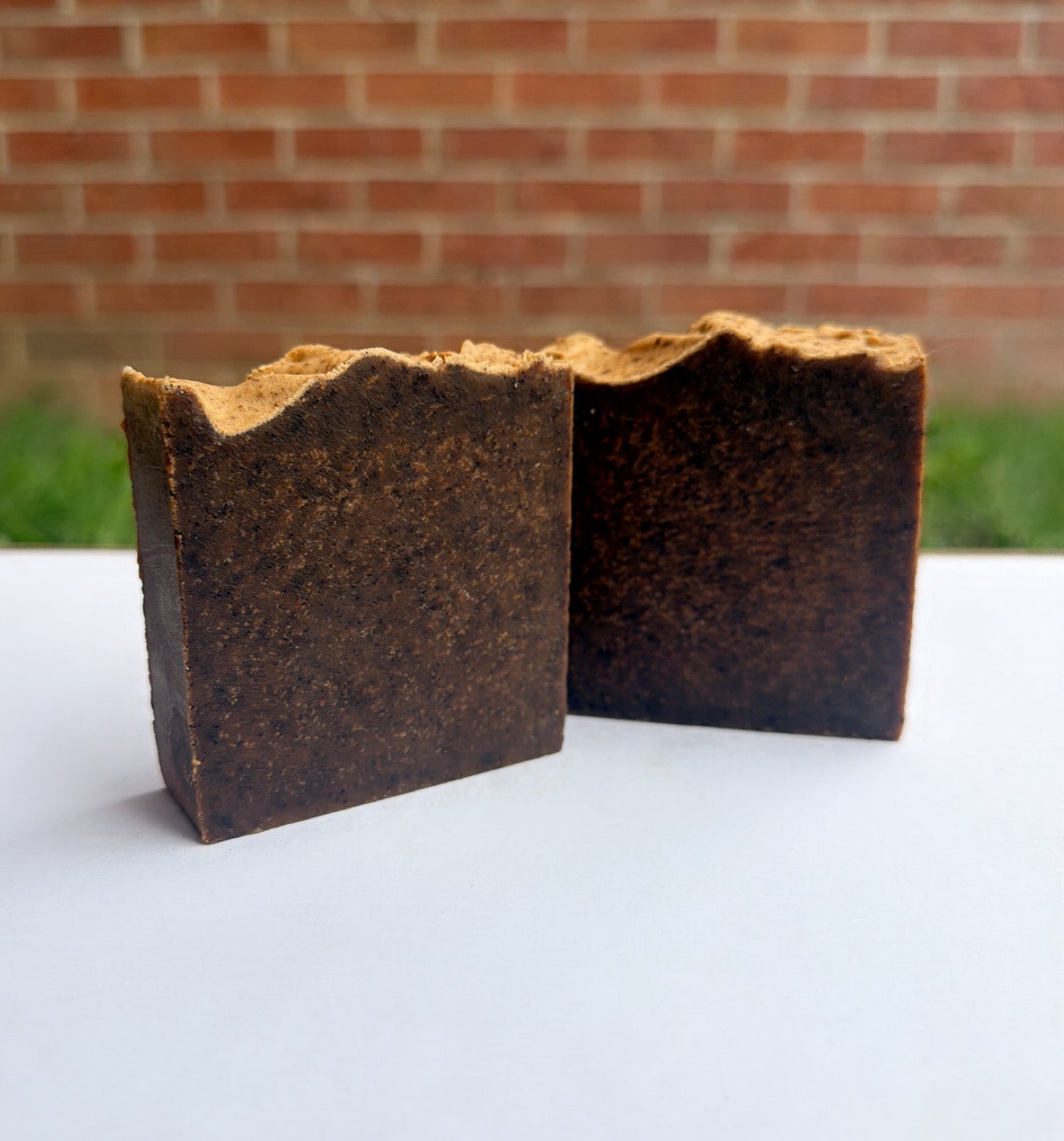 Unscented Carrot & Coffee scrub Beef Tallow & Goat Milk Soap - with Colloidal Oatmeal and Honey⁠