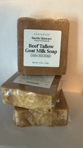 Unscented Golden Milk Delight Beef Tallow & Goat Milk Soap Bar - with Colloidal Oatmeal and Honey⁠