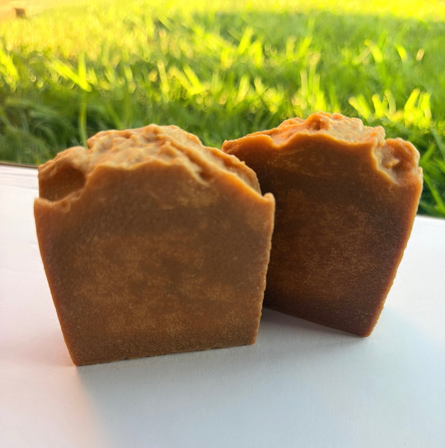 1 Bar Unscented Beef Tallow & Goat Milk Soap - Carrot & Turmeric with Colloidal Oatmeal and Honey⁠