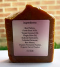 1 Bar Unscented Beef Tallow & Goat Milk Soap - Carrot & Turmeric with Colloidal Oatmeal and Honey⁠