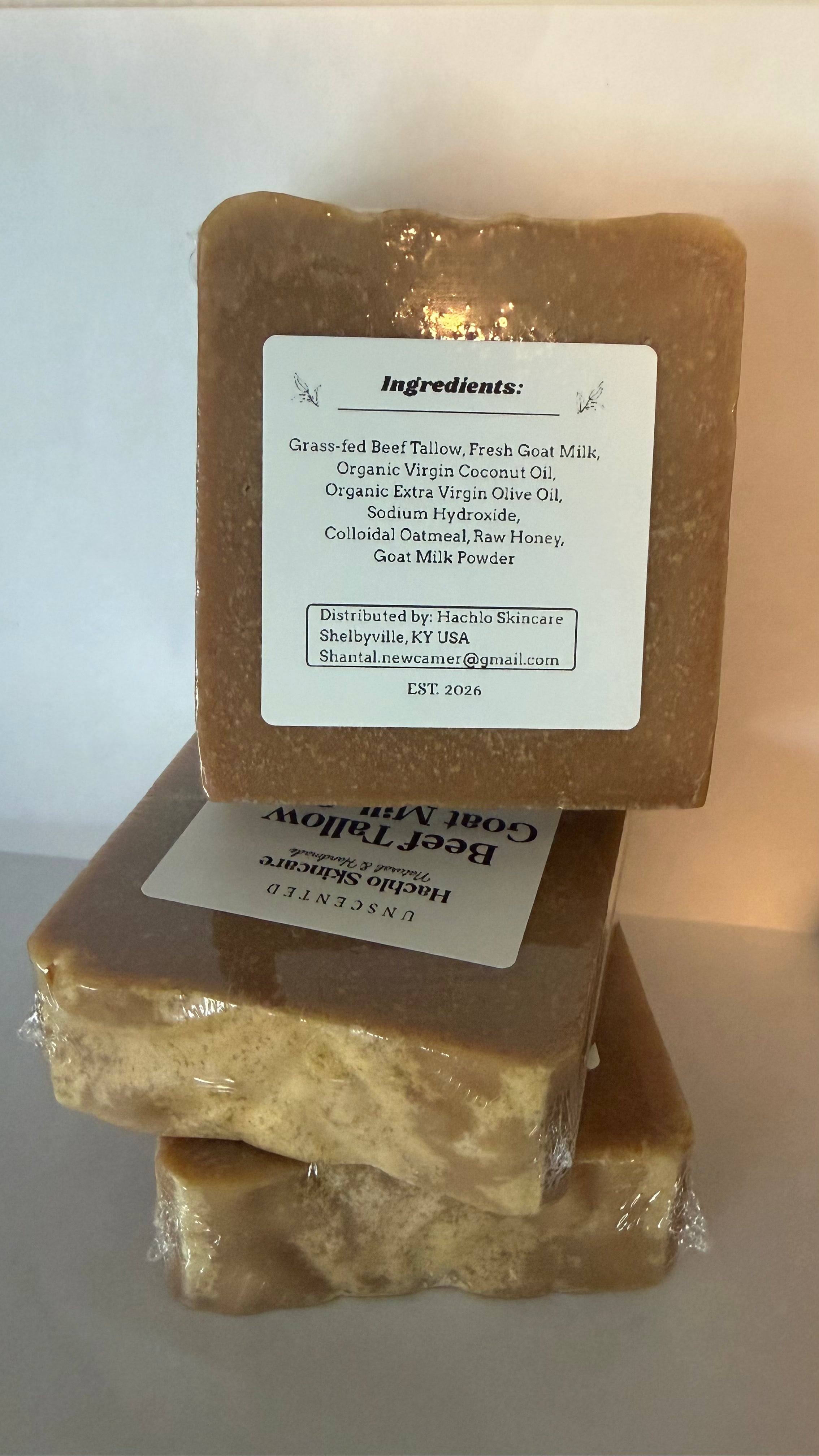 Unscented Golden Milk Delight Beef Tallow & Goat Milk Soap Bar - with Colloidal Oatmeal and Honey⁠