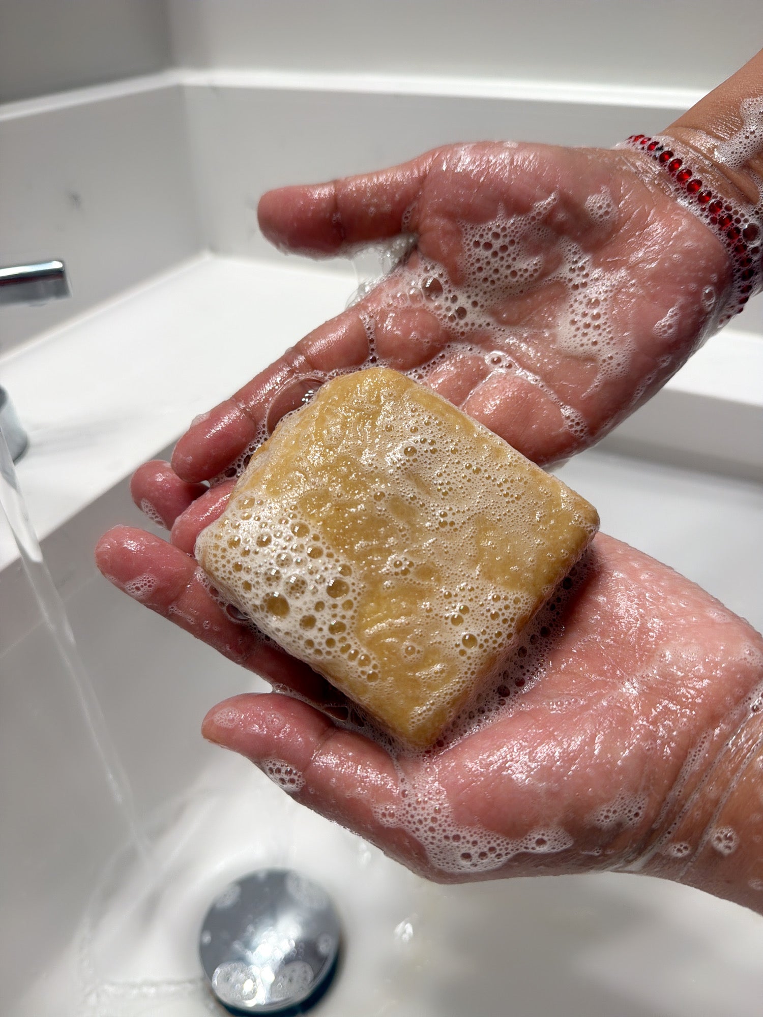 1 Bar Unscented Beef Tallow & Goat Milk Soap - Carrot & Turmeric with Colloidal Oatmeal and Honey⁠